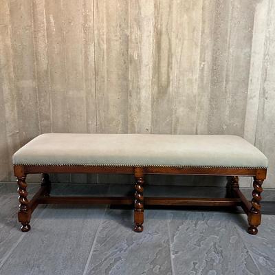 FA611 English Style Barley Twist Leg Upholstered Bench (B)