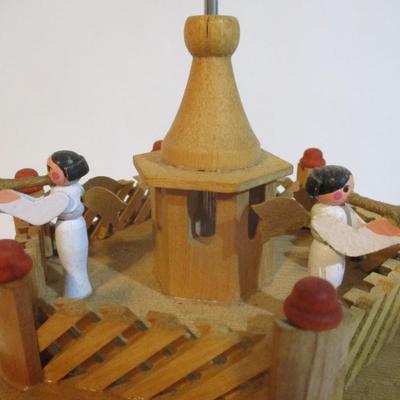 Christmas Pyramid Tower Nativity 3 Tier Wood Windmill Carousel Christmas Decor