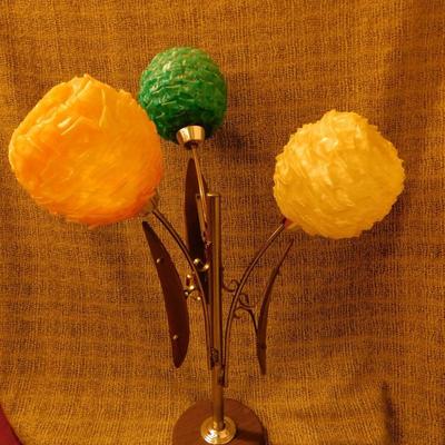 MCM Danish Danish 3 Globe Spaghetti Lamp w/ 3 Way Switch 32.5" Tall