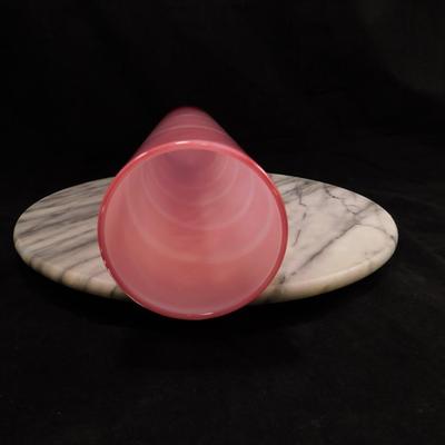 Engraved Kosta Boda Pink Swirl Vase By Anna Ehrner 15.5" Numbered