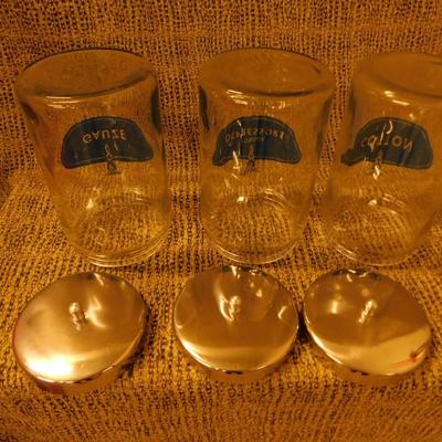 Lot of 3 Vintage Glass Apothecary Jars - Cotton, Gauze, + Tongue Depressors