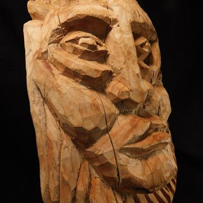 Randall Chavez "Sun God" Apple Wood Cherokee Carving