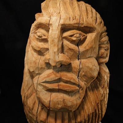 Randall Chavez "Sun God" Apple Wood Cherokee Carving