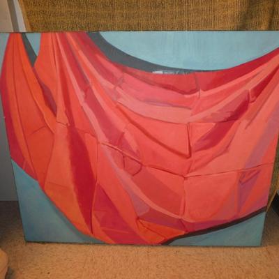 Large Abstract Painting on Stretched Canvas AS IS
