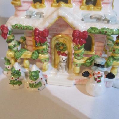 Holiday Ceramic Figurines - A Couple Play Music
