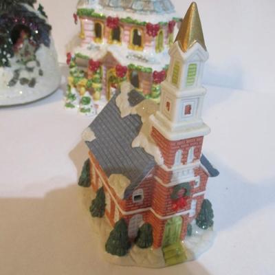 Holiday Ceramic Figurines - A Couple Play Music