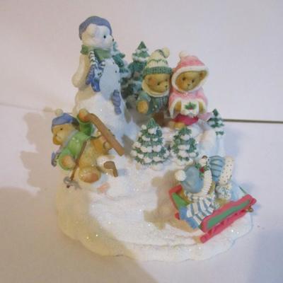 Holiday Ceramic Figurines - A Couple Play Music