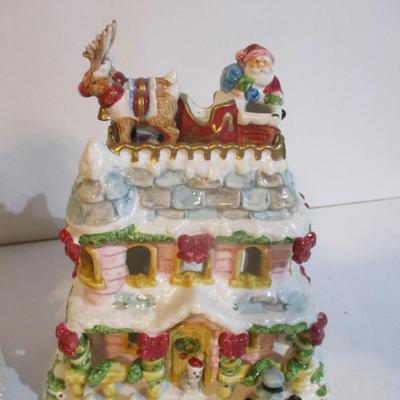Holiday Ceramic Figurines - A Couple Play Music