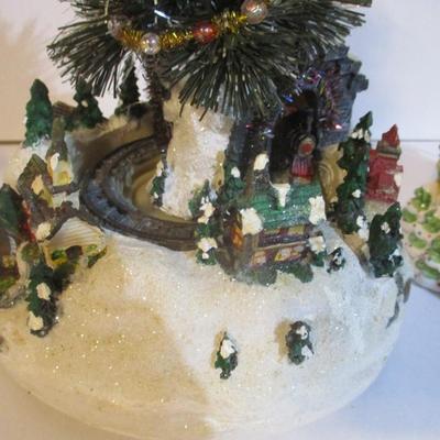 Holiday Ceramic Figurines - A Couple Play Music