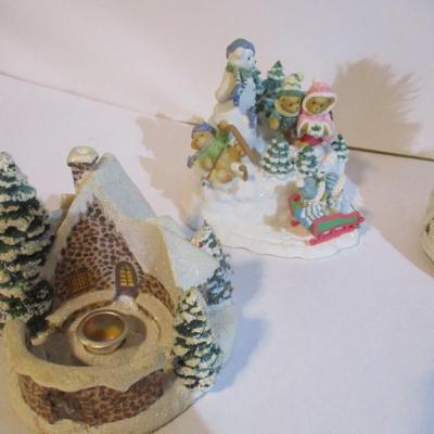 Holiday Ceramic Figurines - A Couple Play Music