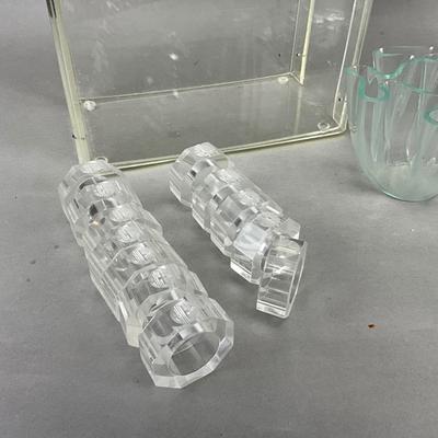 O621 Lot of Mid Century Modern Clear Lucite