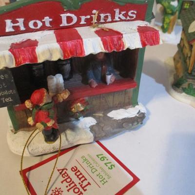 Holiday Time Figurines & Buildings Lot 2
