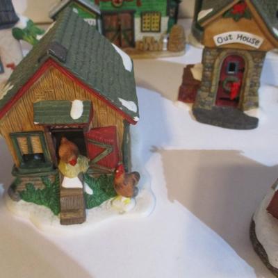 Holiday Time Figurines & Buildings Lot 2
