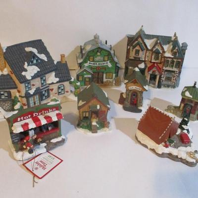 Holiday Time Figurines & Buildings Lot 2