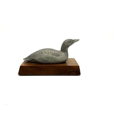 O625 Vintage Hand carved Pewter Decoy by Jim Sprankle 1980