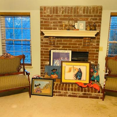 Lot 10: Beautiful Chairs, Art & More (Master Bedroom)