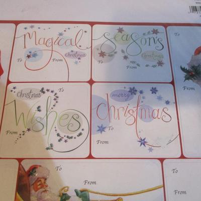 Holiday Wrapping Paper Tissue Paper & Tags Lot 7