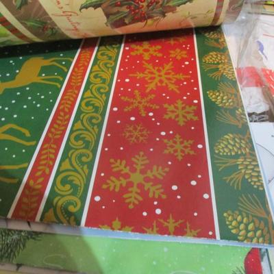 Holiday Wrapping Paper Tissue Paper & Tags Lot 7