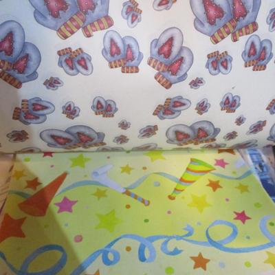 Holiday Wrapping Paper Tissue Paper & Tags Lot 7