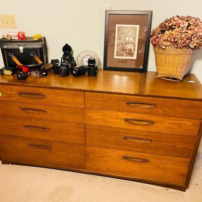 Lot 12: Henredon Mid-Century Modern Dresser & Camera Selection