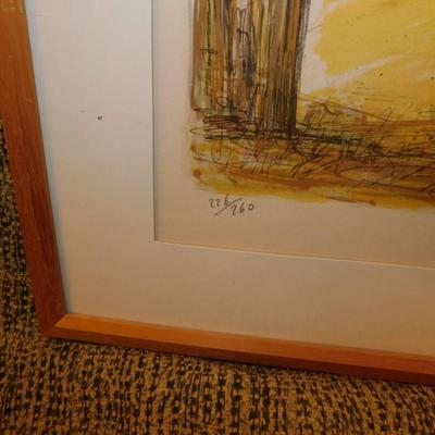 Framed & Matted Jacques Lalande Signed Print 226/260 Kids on Boat Deck