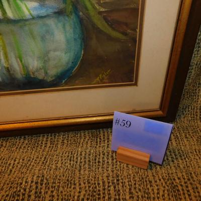 Framed & Matted P. Fisher Still Life Flowers Print 26.75”x21”