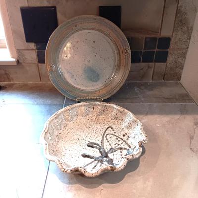 HANDCRAFTED CLAY DISH AND PLATTER