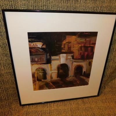 Framed & Matted Kelly Mattox Tre Archi (Night) Print 18.75”x18.25”