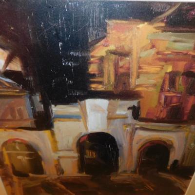 Framed & Matted Kelly Mattox Tre Archi (Night) Print 18.75”x18.25”
