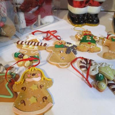 Holiday Decorations Santa Ornament Snowmen Candle Holders Lot 12