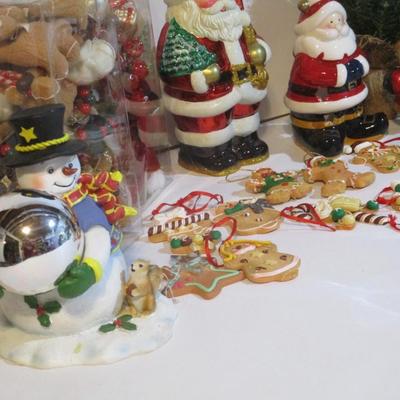 Holiday Decorations Santa Ornament Snowmen Candle Holders Lot 12
