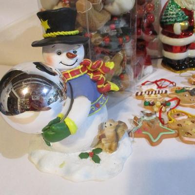 Holiday Decorations Santa Ornament Snowmen Candle Holders Lot 12