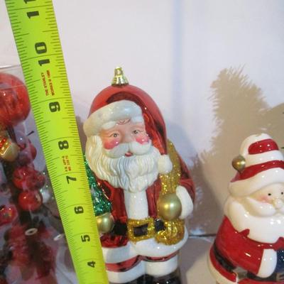 Holiday Decorations Santa Ornament Snowmen Candle Holders Lot 12