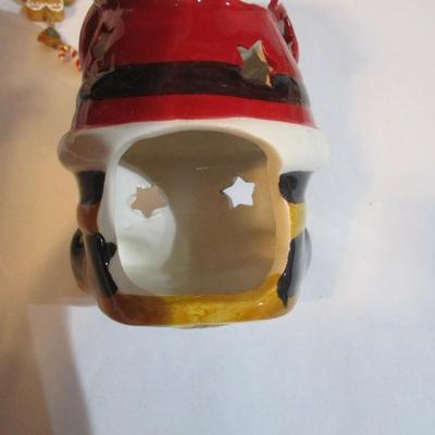 Holiday Decorations Santa Ornament Snowmen Candle Holders Lot 12