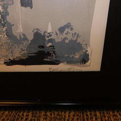 Abstract Female Form Wall Art Signed Bethany Print 6/8 24”x19.75”