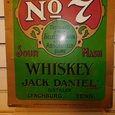 Vintage Jack Daniels Tin Sign AS IS 17.25”x11.25”