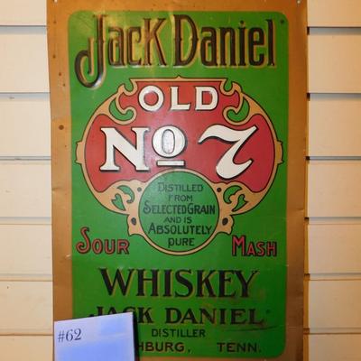 Vintage Jack Daniels Tin Sign AS IS 17.25”x11.25”