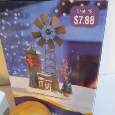 Holiday Decorations Fiber Optic Winter Carnival Ferris Wheel & Pond Lot 16