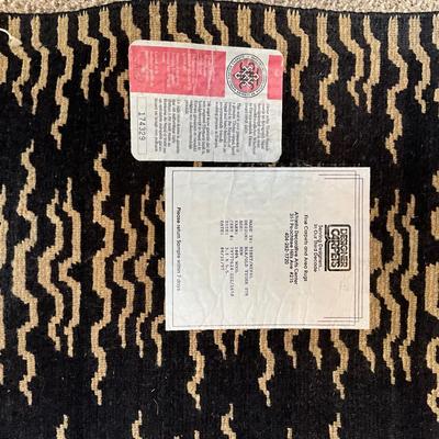 O633 Vintage Tibet Napal 100% Wool Tiger Striped Rug 3' 1" x 5'5"