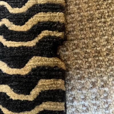 O633 Vintage Tibet Napal 100% Wool Tiger Striped Rug 3' 1" x 5'5"