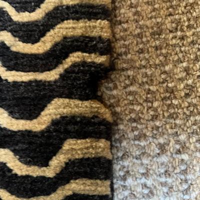 O633 Vintage Tibet Napal 100% Wool Tiger Striped Rug 3' 1" x 5'5"