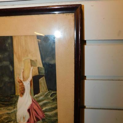 Vintage Framed & Matted "Rock of Ages" Print 15.75"x9.5"