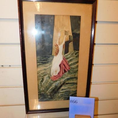 Vintage Framed & Matted "Rock of Ages" Print 15.75"x9.5"