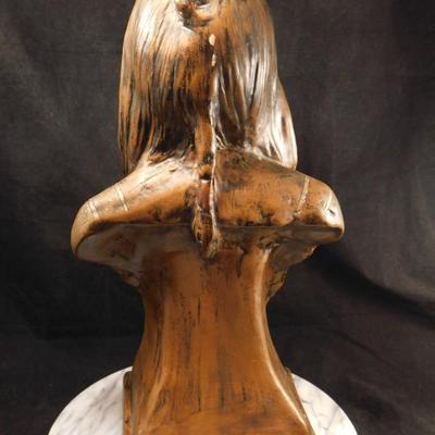 Vintage Plaster Native American Bust 17"
