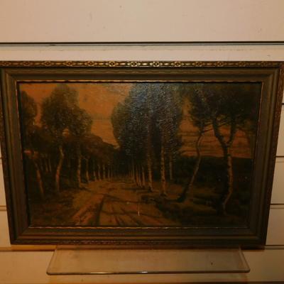 Vintage Moody Avenue Lithograph in Vintage Frame AS IS