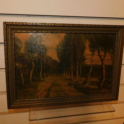 Vintage Moody Avenue Lithograph in Vintage Frame AS IS