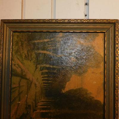 Vintage Moody Avenue Lithograph in Vintage Frame AS IS