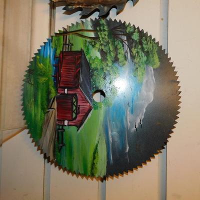 Set of 2 Hand Painted Saw Blades Barn-Scape Signed
