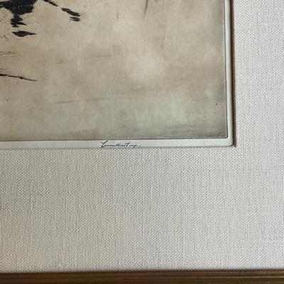 MB646 Framed Etching "A Clean Shot" by Levon West (1900-1968)