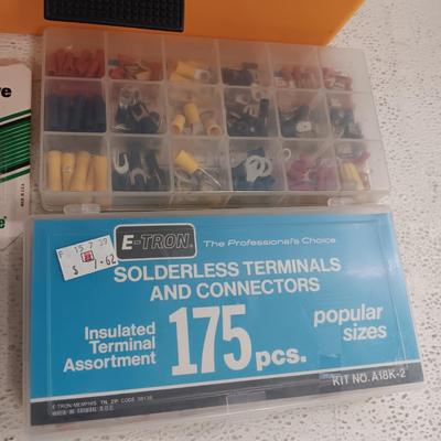ELECTRICAL TERMINALS AND CONNECTORS, FUSES AND SMALL TOOL BOX